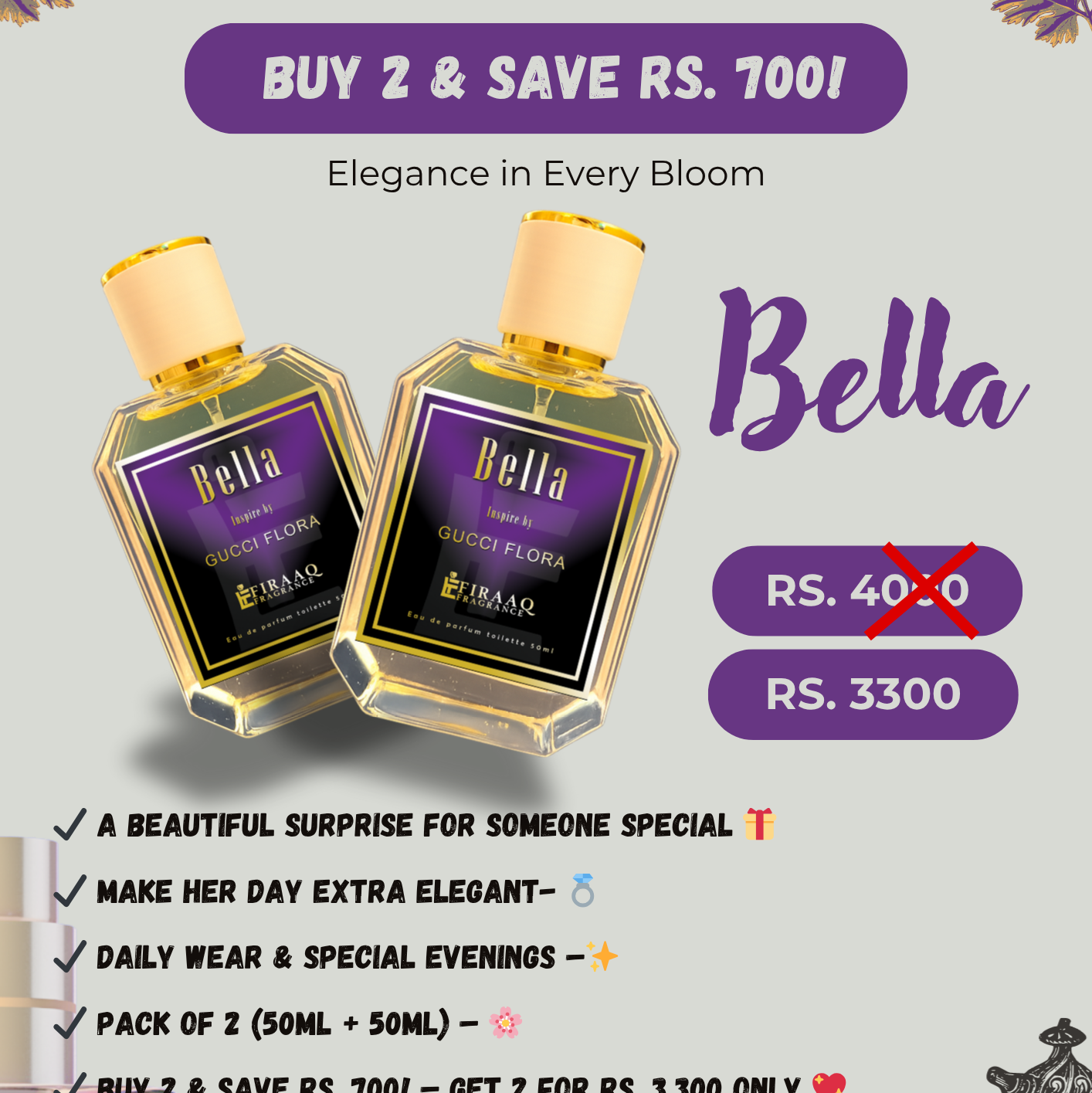 Firaaq BELLA – Double the Elegance! ✨ (Pack of 2)