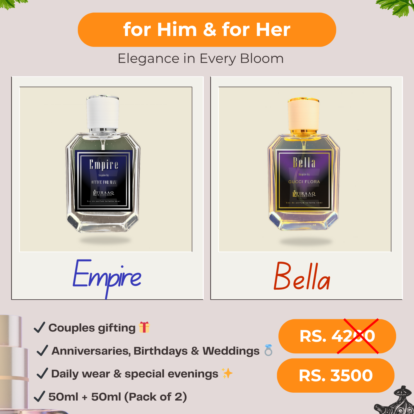 Firaaq Couple Set ā Bella & Empire (Pack of 2)